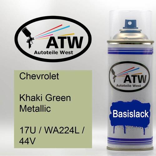 Chevrolet, Khaki Green Metallic, 17U / WA224L / 44V: 400ml Sprühdose, von ATW Autoteile West.